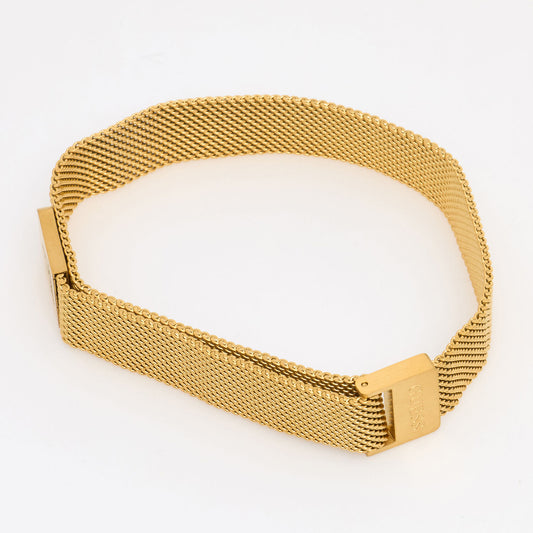 Guess Gold Tone Mesh Chain Bracelet - Unisex