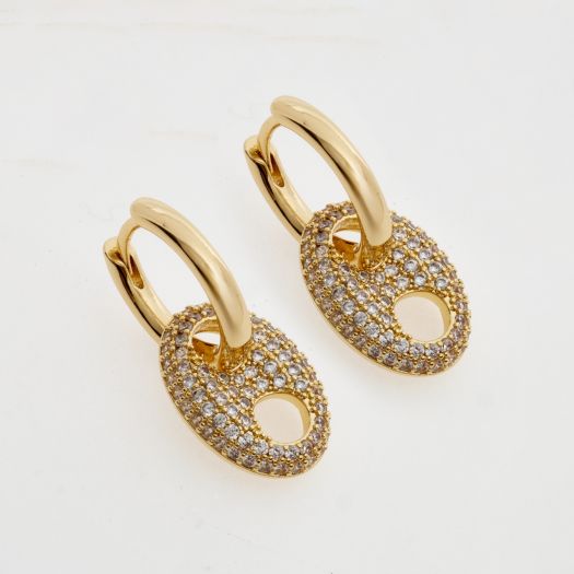 Gold Pave Embellished Huggies - RSVP Uganda