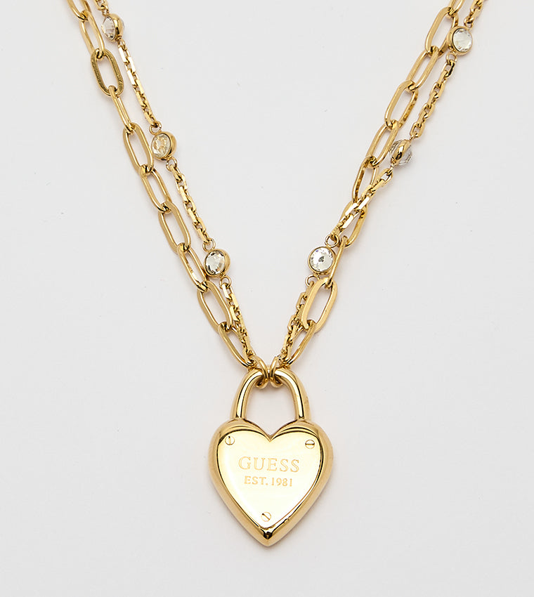 Guess Collana Heart Lock Pendant Necklace - RSVP Uganda