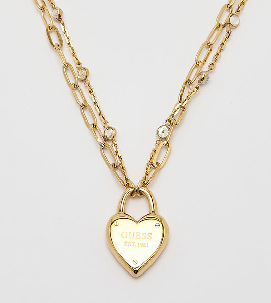 Guess Collana Heart Lock Pendant Necklace - RSVP Uganda