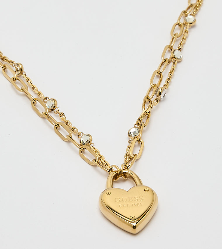 Guess Collana Heart Lock Pendant Necklace - RSVP Uganda