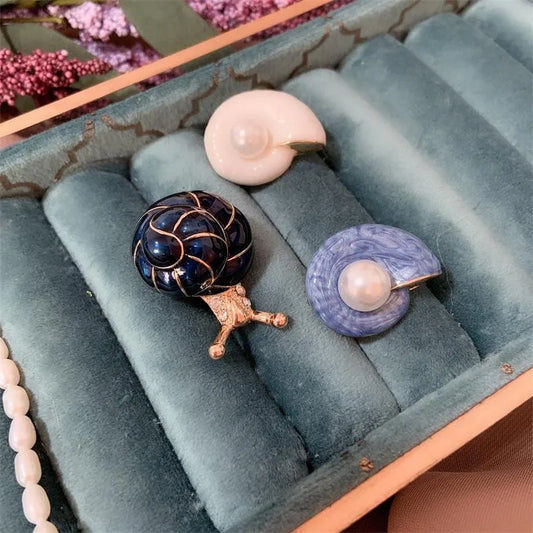 Shell Pearl Inlaid Brooch Pin