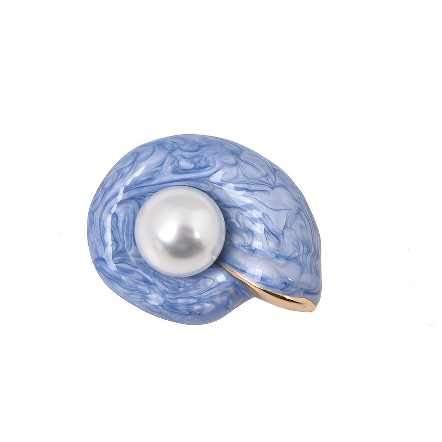 Shell Pearl Inlaid Brooch Pin