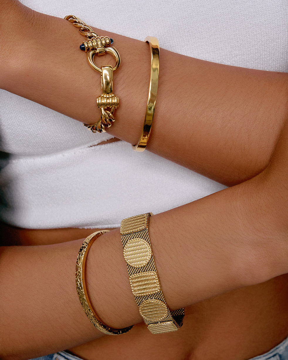 Gold Tone Decorated Mesh Bracelet - RSVP Uganda