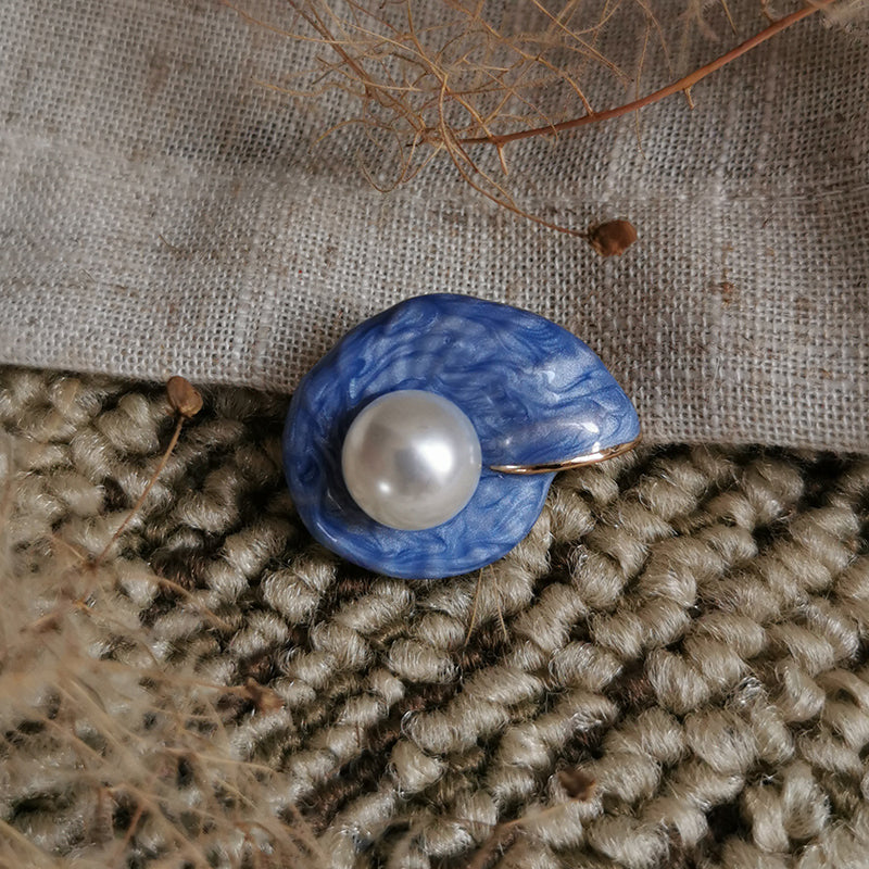 Shell Pearl Inlaid Brooch Pin