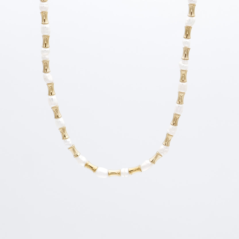 Pearl & Bamboo Necklace & Bracelet Set - RSVP Uganda