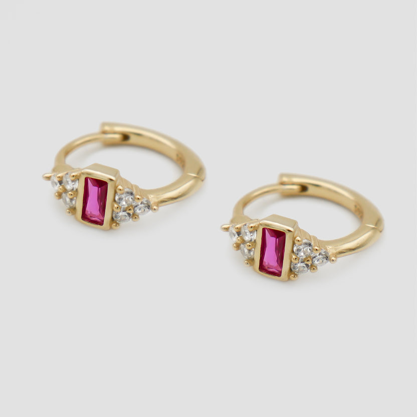 Pink Sterling Silver Plated Huggie Earrings - RSVP Uganda