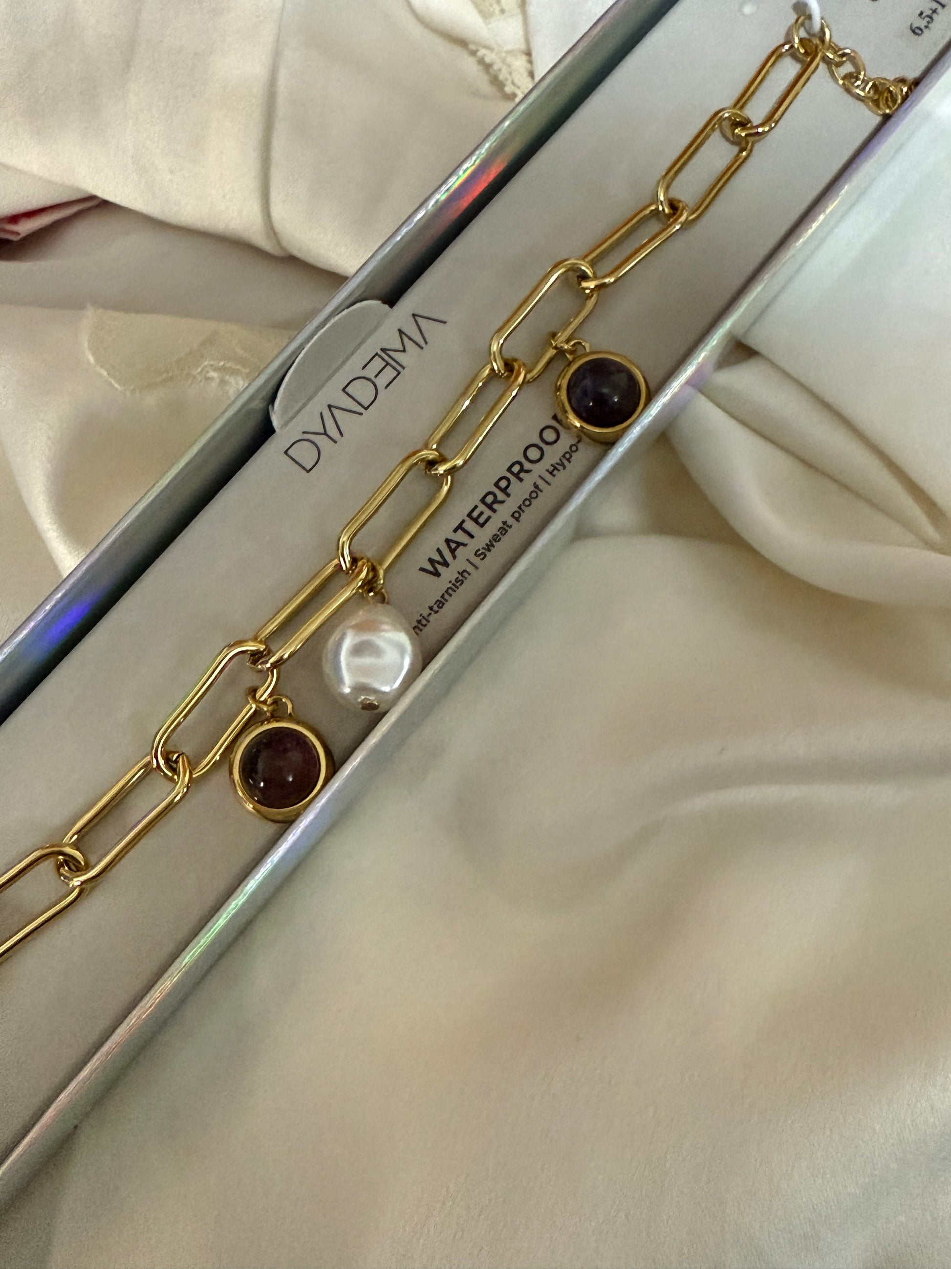 Pearl & Tiger’s Eye Paper Link Bracelet - RSVP Uganda