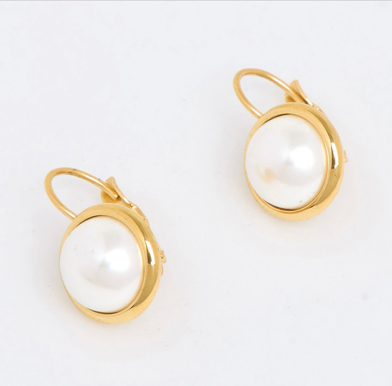 Dyrberg Kern Gold Tone Pearl Effect Paola Drop Earrings