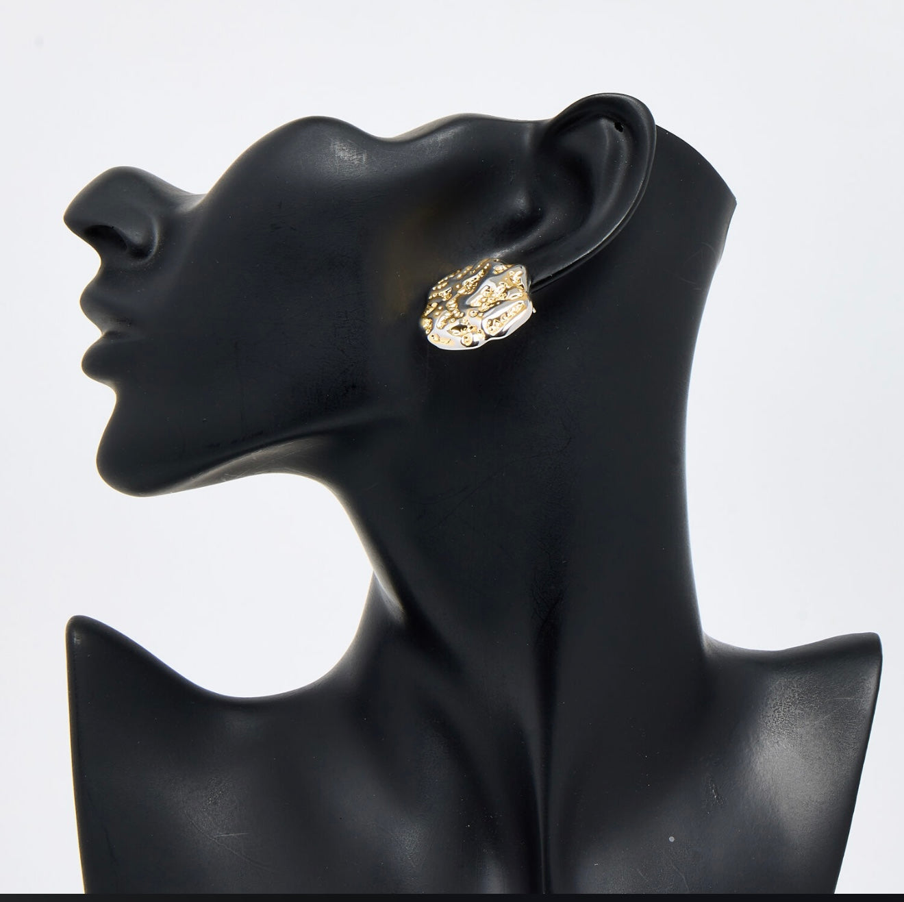 Mixed Metal Hammered Stud Earrings