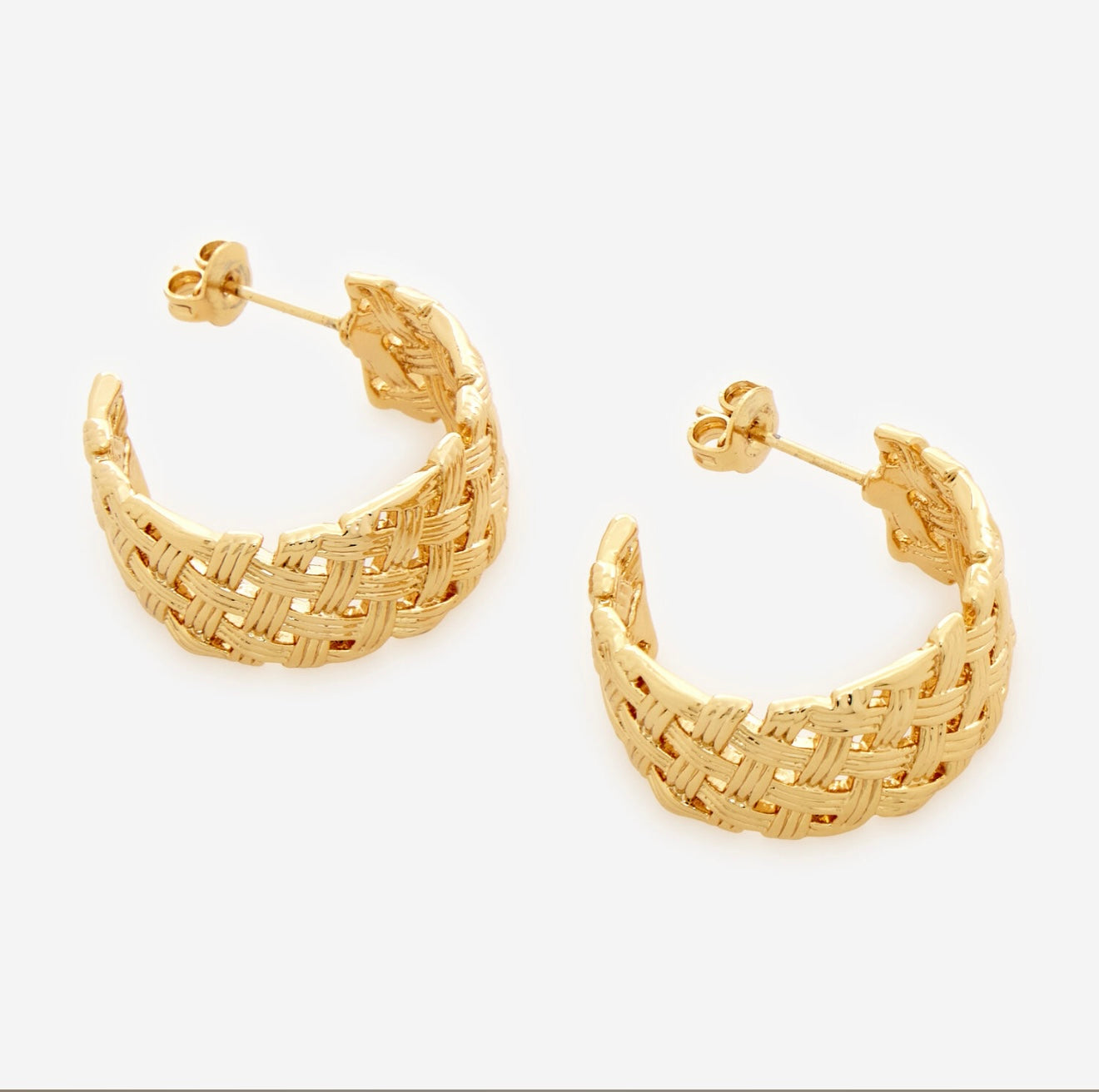 Criss Cross Textured Hoop Earrings