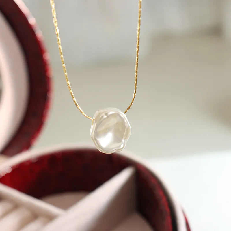 Stationed Baroque Pearl Necklace