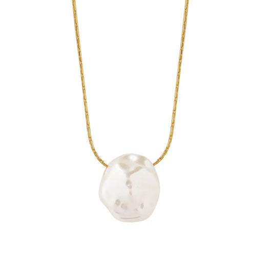 Stationed Baroque Pearl Necklace