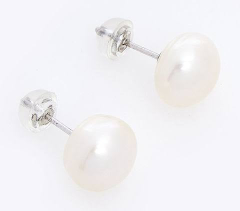 Sterling Silver 8mm White Pearl Studs