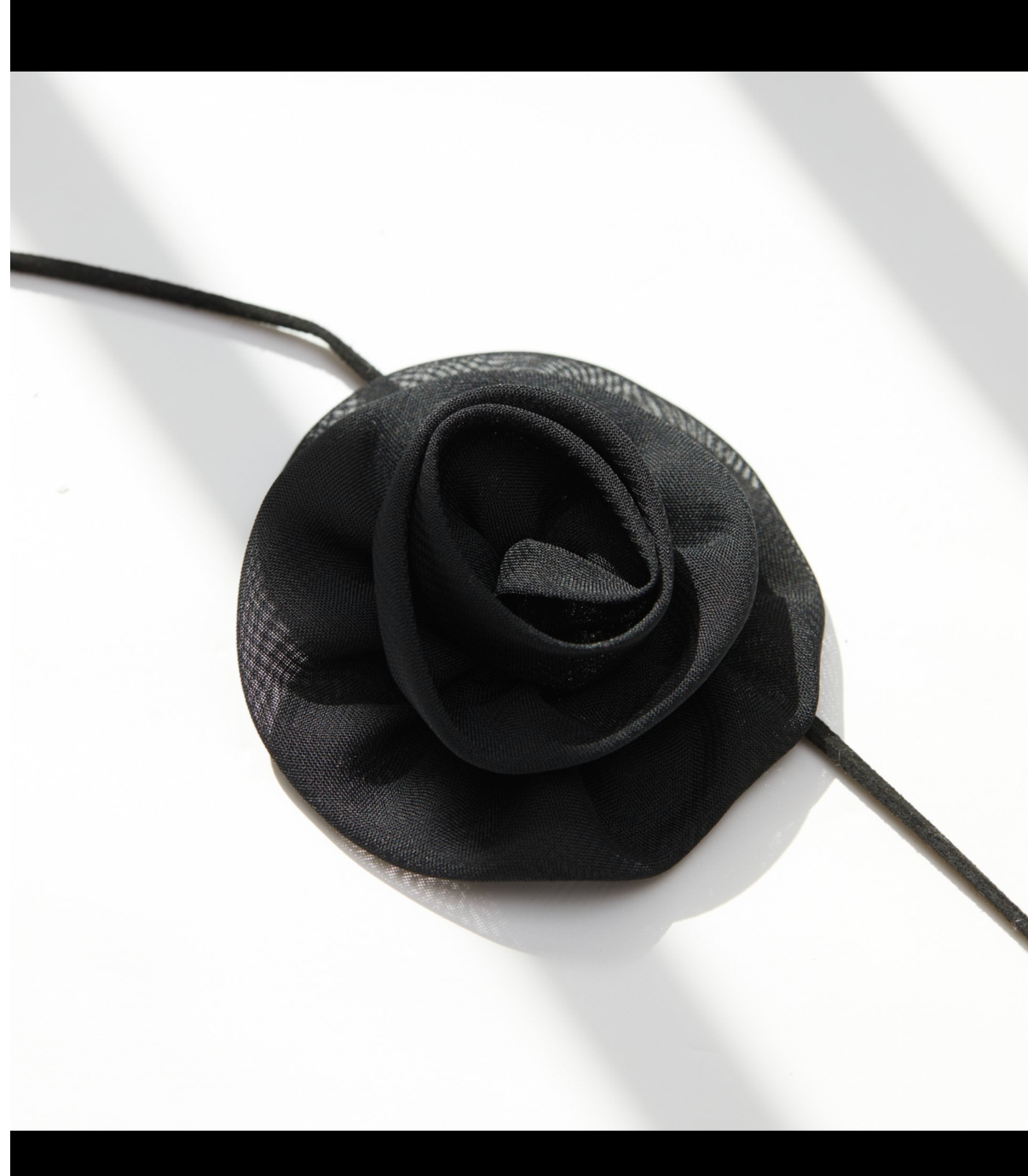 Black Flower Corsage Necklace