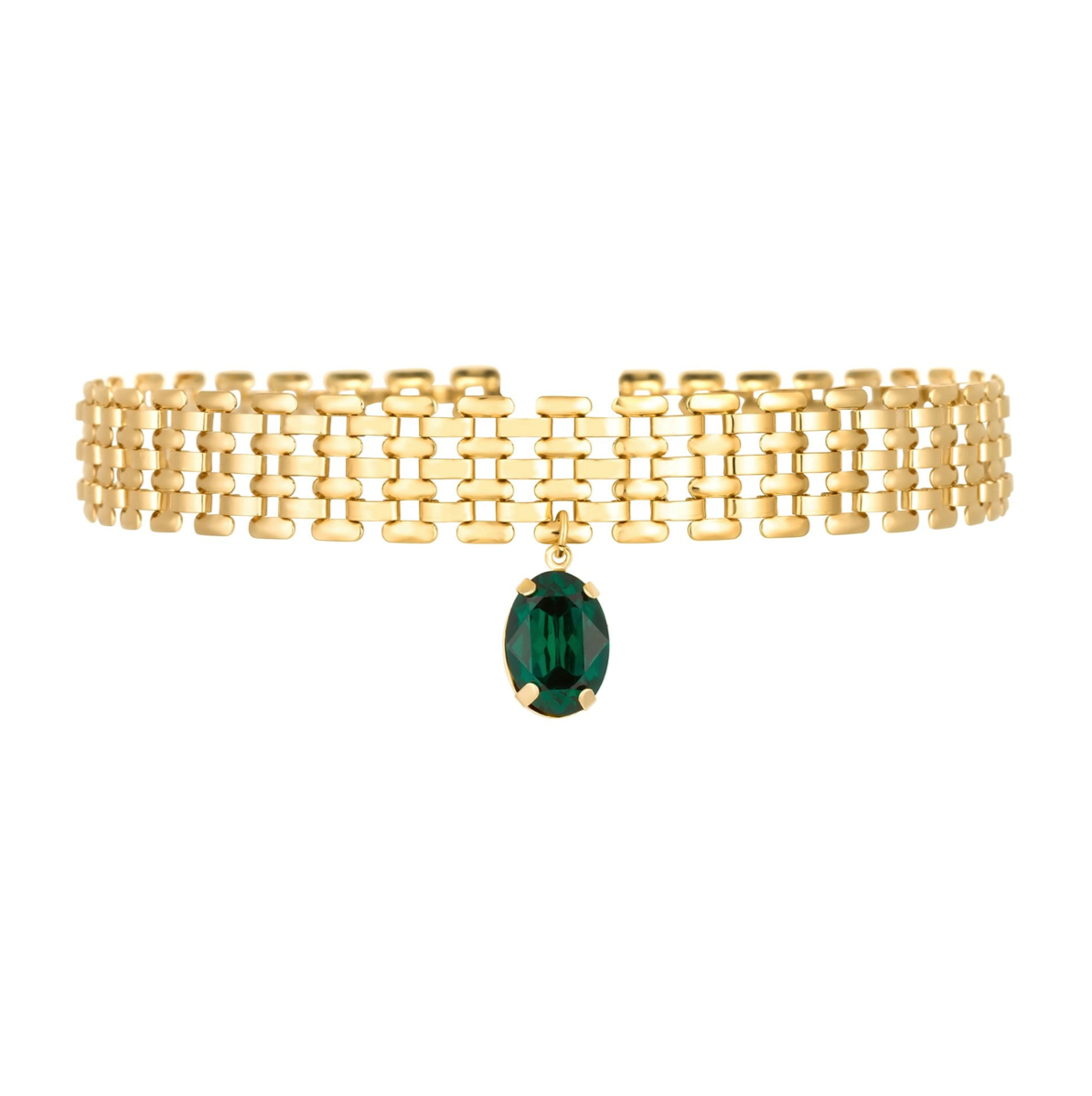 Emerald Stone Vintage Chain Choker