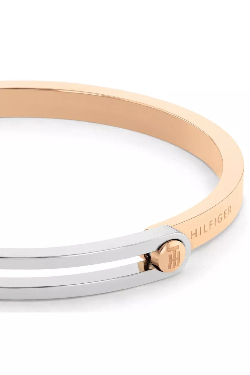 Tommy Hilfiger Ladies' Two-Tone Minimalist Bangle