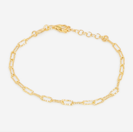 18ct Gold Plated Sterling Silver Paperclip Bracelet