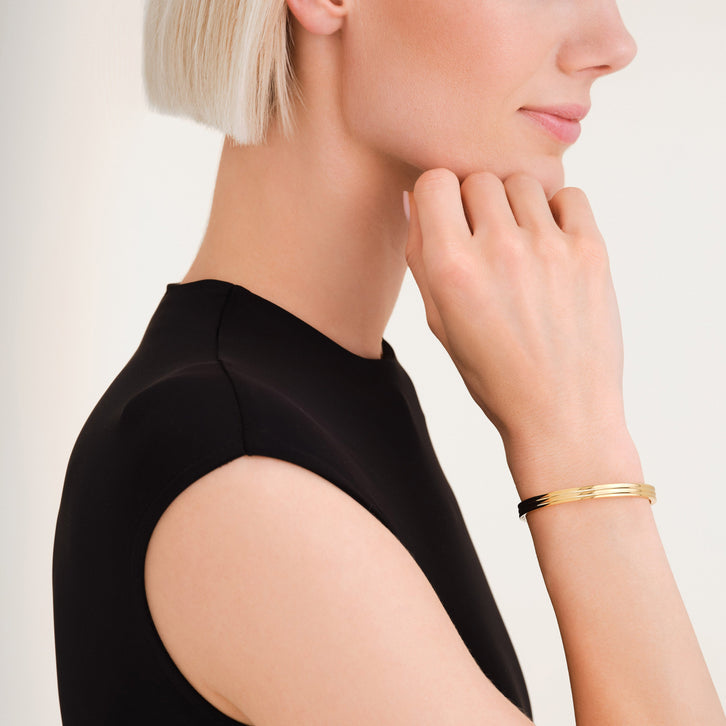 Rosefield Striped Bangle - Gold - RSVP Uganda