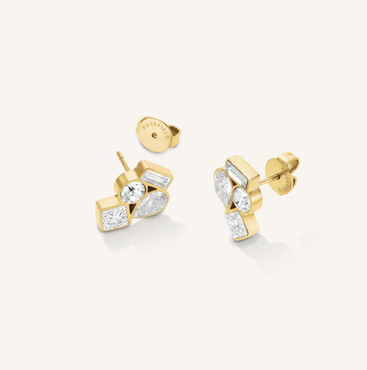 Gold Cluster Stud Earrings - RSVP Uganda