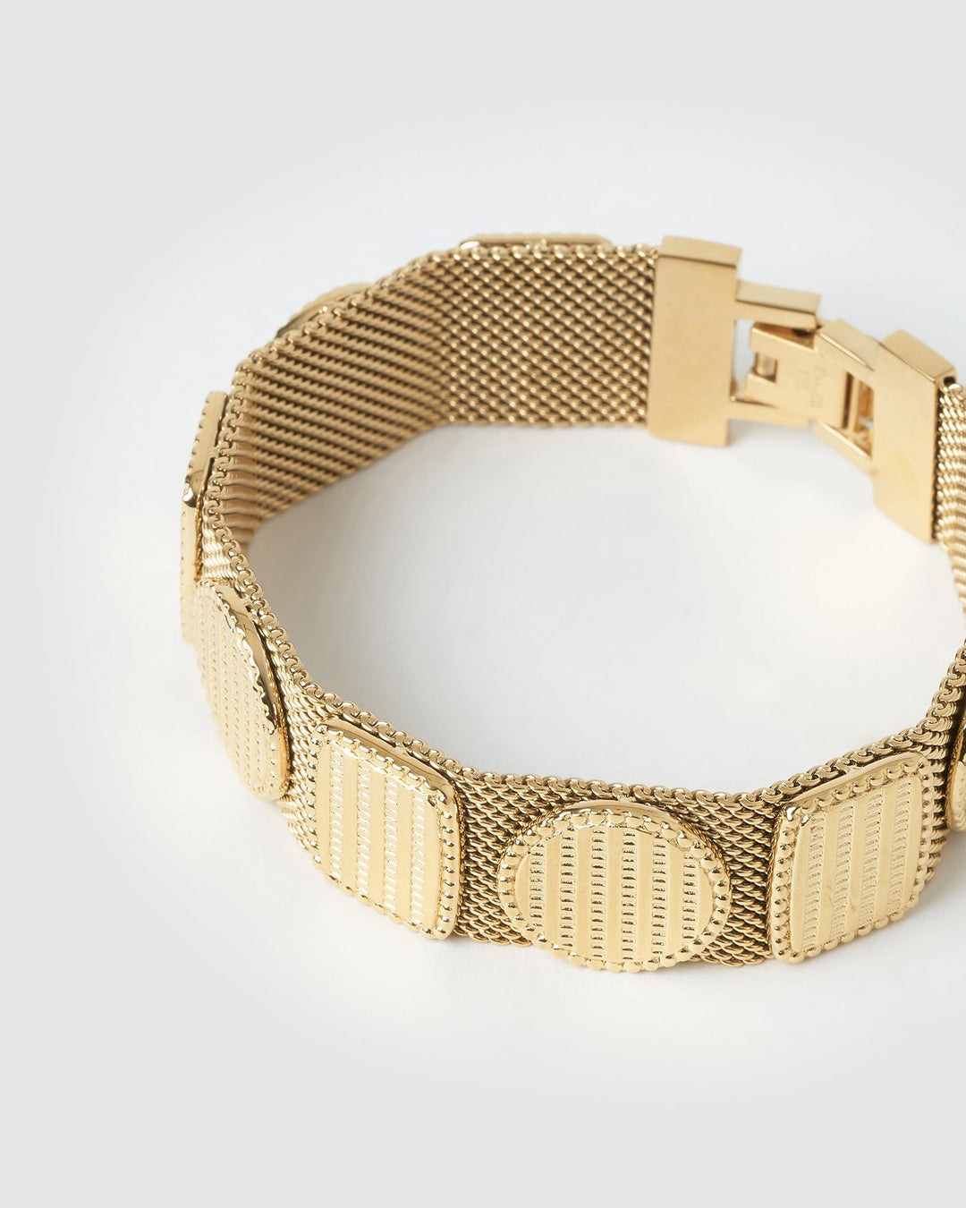 Gold Tone Decorated Mesh Bracelet - RSVP Uganda