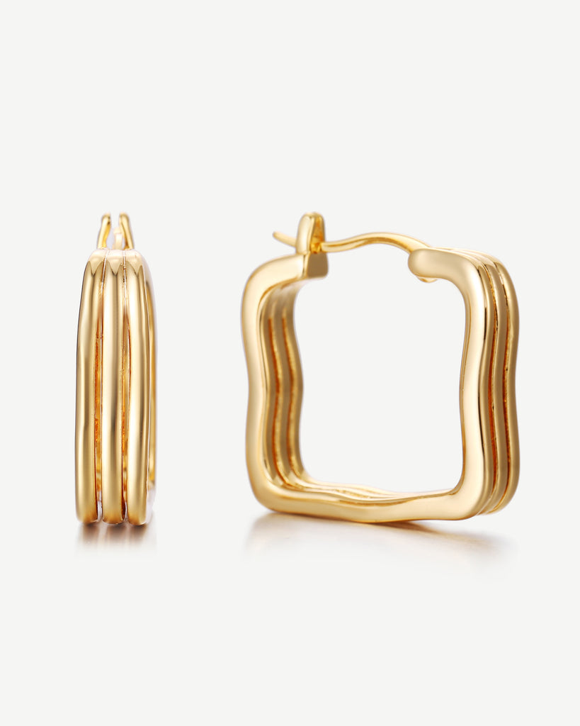 Triple Wave Hoop Earrings