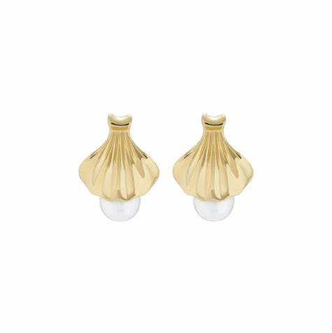 Ted Baker Caliien Clam Shell Pearl Studs