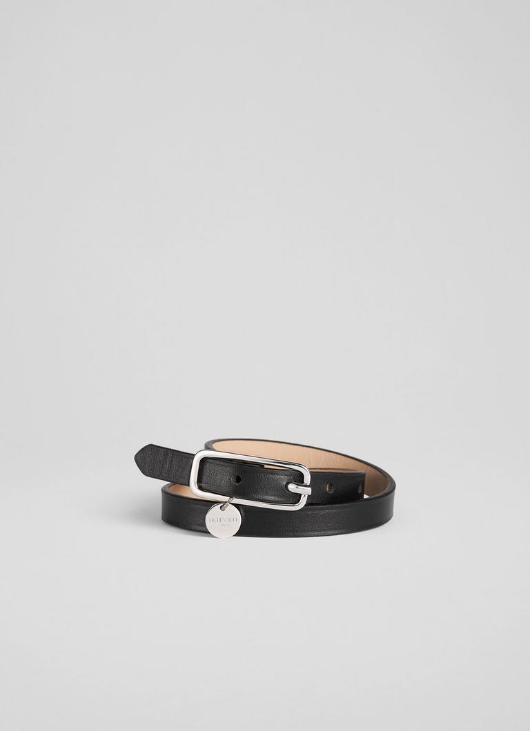 LK Bennett Black Double Wrap Leather Bracelet