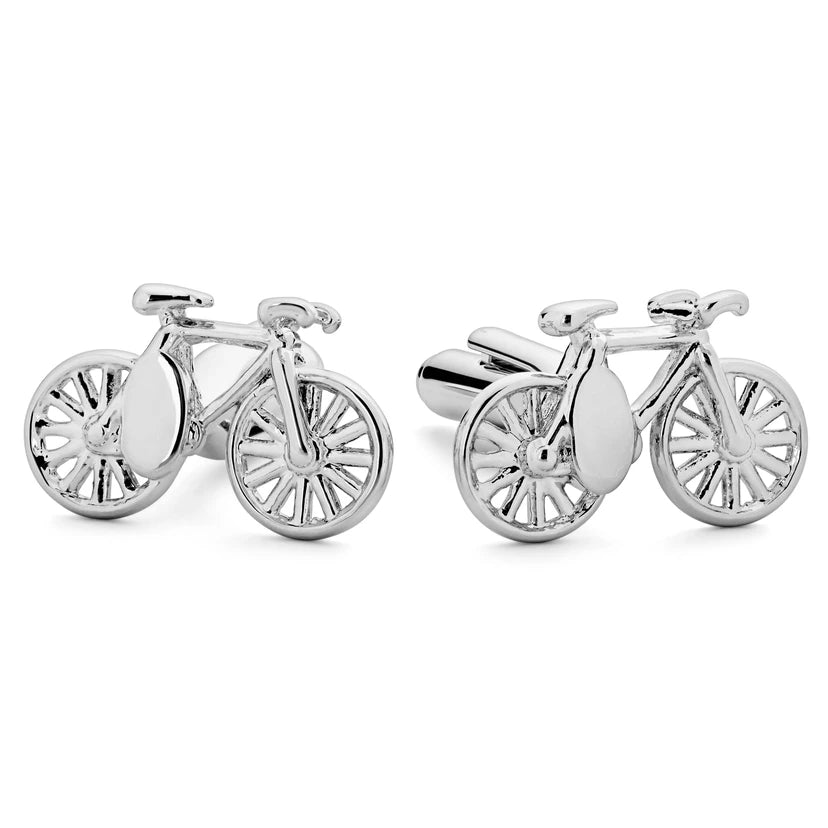 Silver-Tone Bicycle Cufflinks - RSVP Uganda