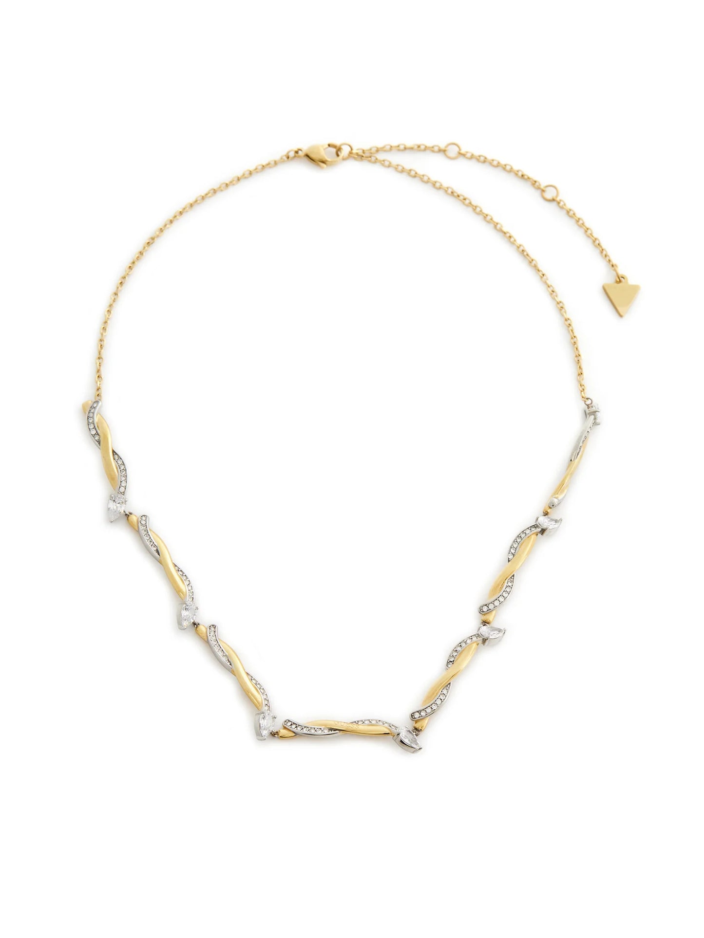 Gold Tone Stainless Steel Embellished Twist Detail Necklace - RSVP Uganda
