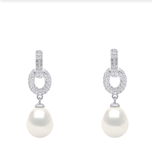 Sterling Silver White Cultured Freshwater Pearl Earrings