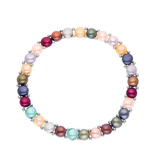 Multicolour Row Fresh Water 3-4mm Pearl Bracelet