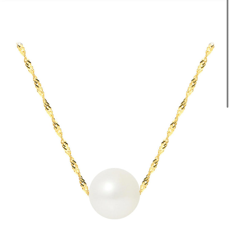 9ct Yellow Gold Cultured Freshwater Pearl Singapore Necklace