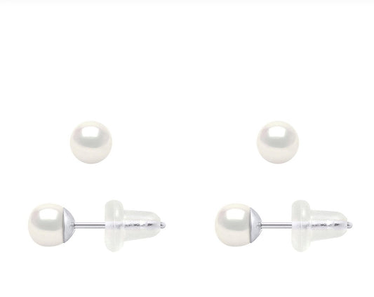 White Freshwater 4-5mm Pearl Sterling Silver Stud