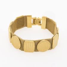 Gold Tone Decorated Mesh Bracelet - RSVP Uganda