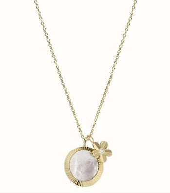 Fossil Val Mother Of Pearl Pendant Necklace - RSVP Uganda