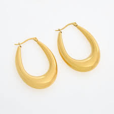 Gold Oval Hoop Earrings