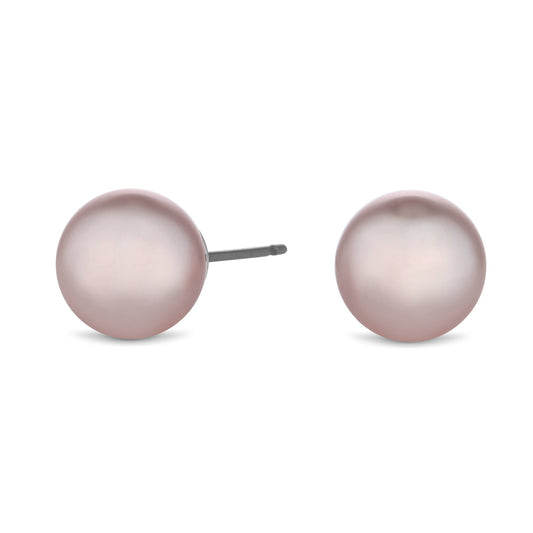 8mm Pink Pearl Stud Earrings