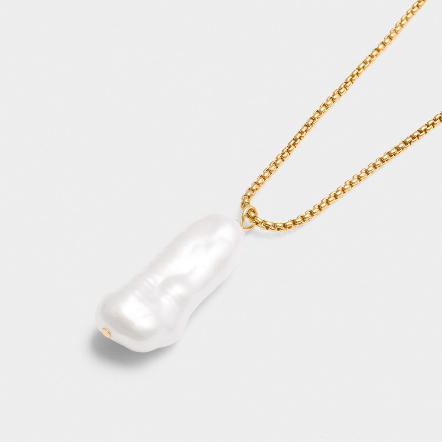 Pearl Lustre Waterproof Gold Ajustable Lariat Necklace