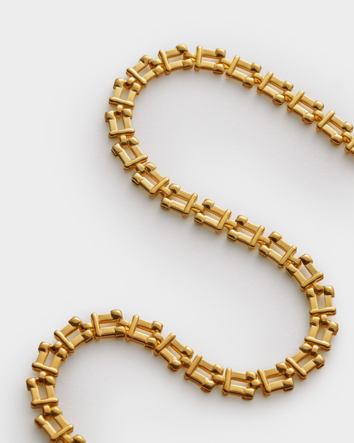 KL London Grecian Gold Box Link Necklace