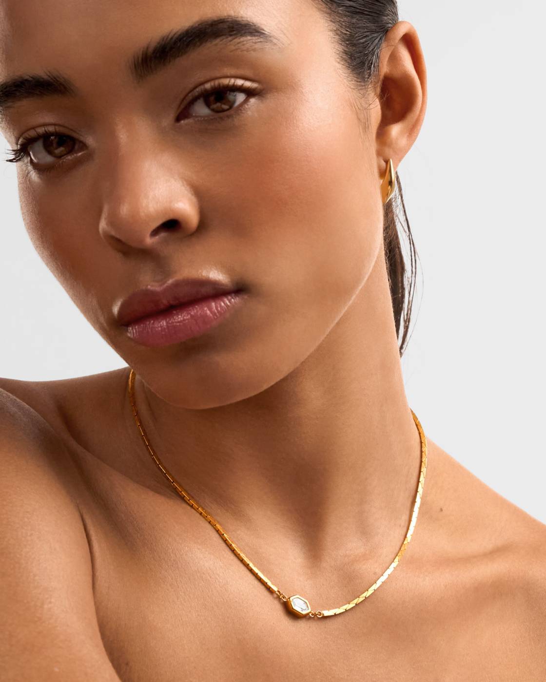 KL Fluid Herringbone Necklace & Bracelet Set
