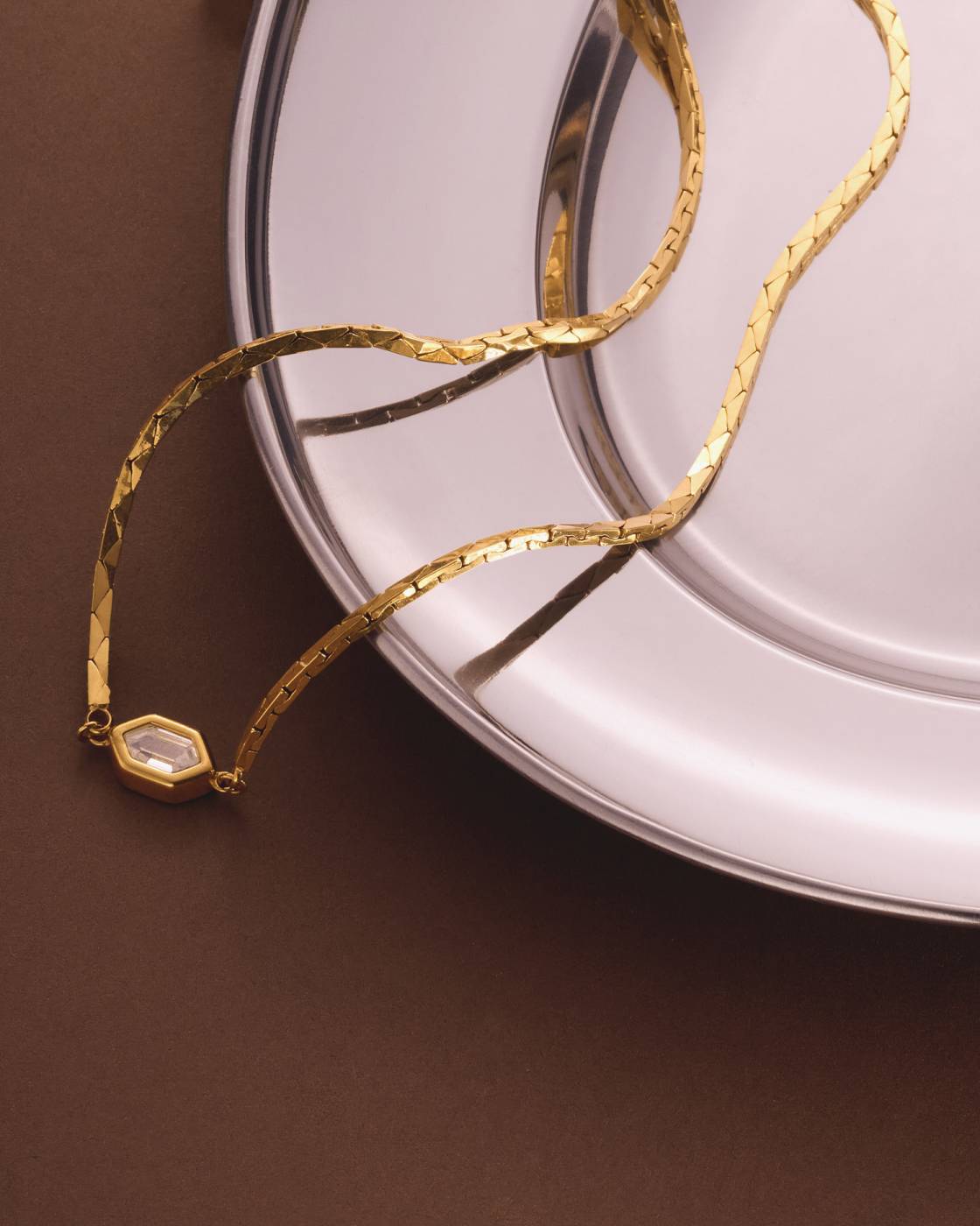 KL Fluid Herringbone Necklace & Bracelet Set