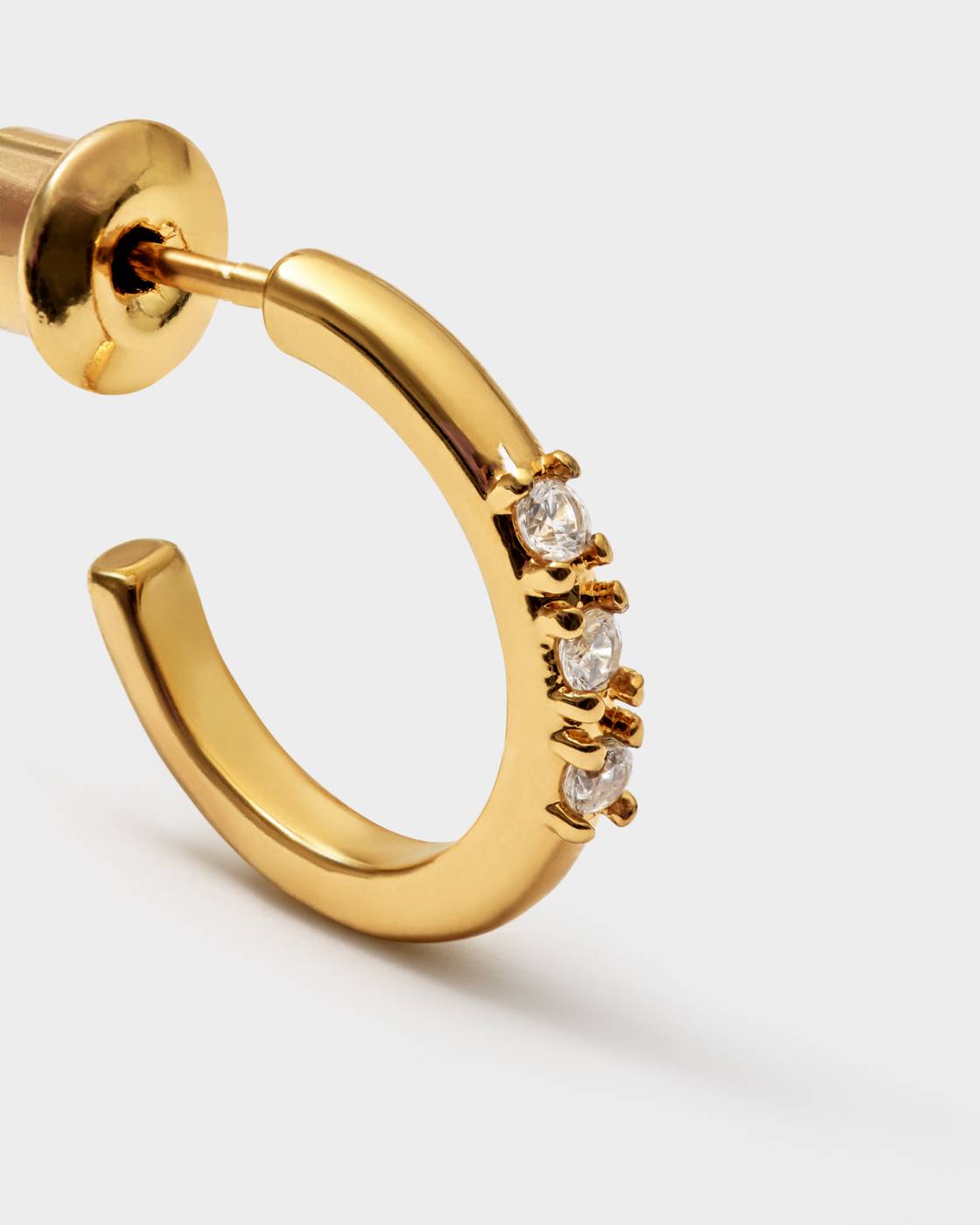 Gold Lucent Embellised Hoop Earrings