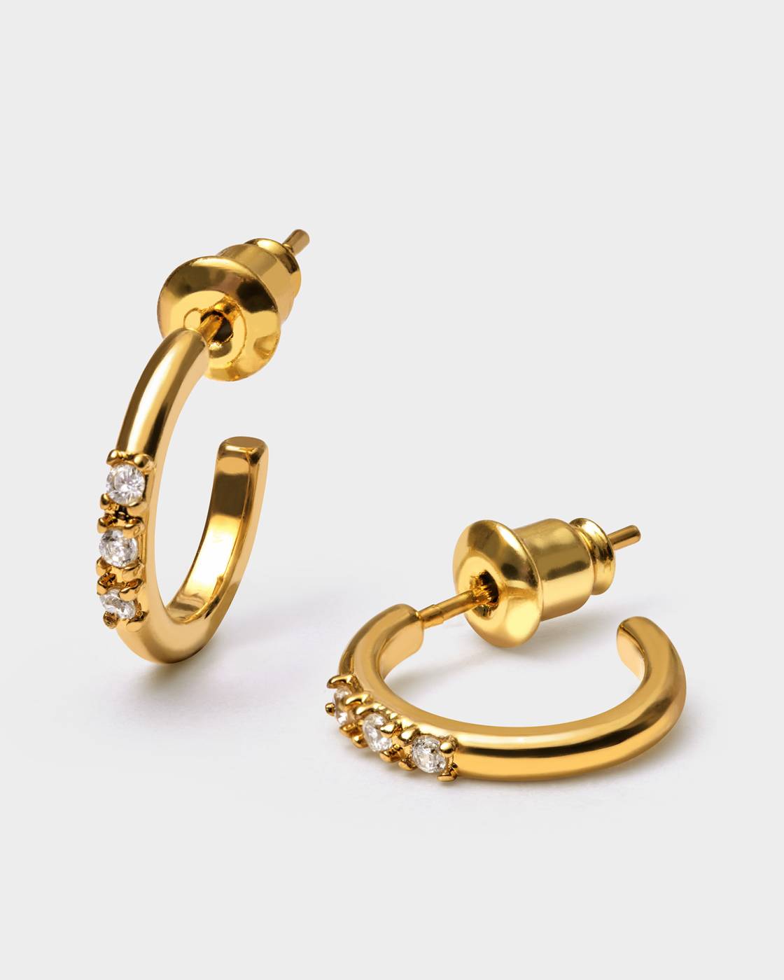 Gold Lucent Embellised Hoop Earrings