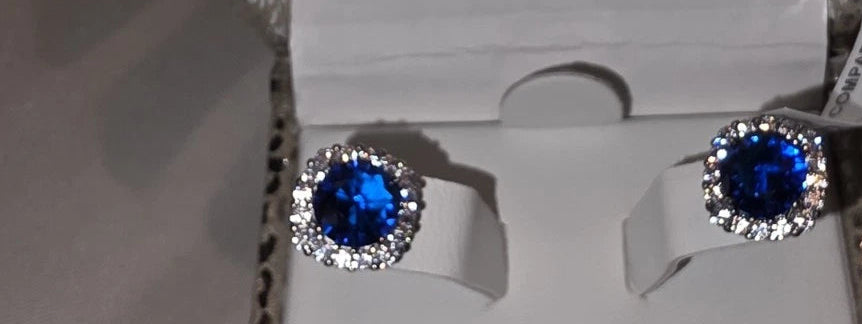Sterling Silver Blue Zircon Earrings - RSVP Uganda