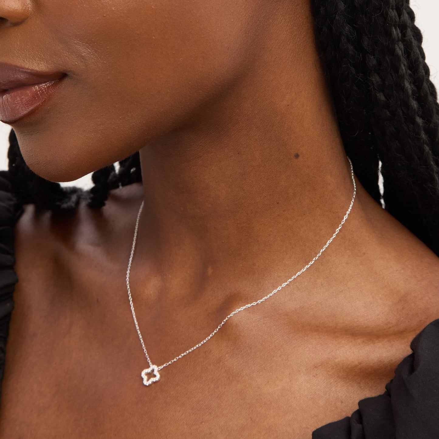 Sterling Silver 925 Cubic Zirconia Pave Open Clover Set