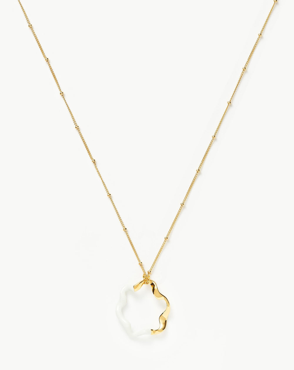 Missoma London White Enamel Squiggle Gold Vermeil Necklace