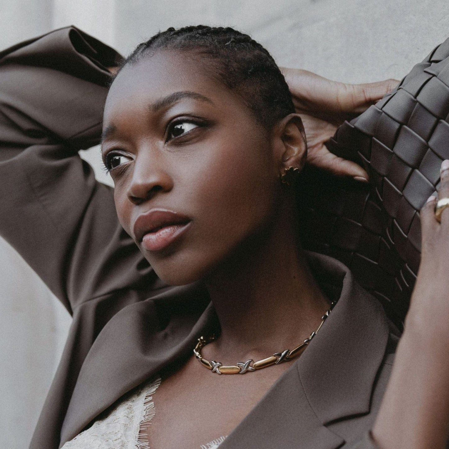 Mixed Metal Cross Plate Necklace - RSVP Uganda