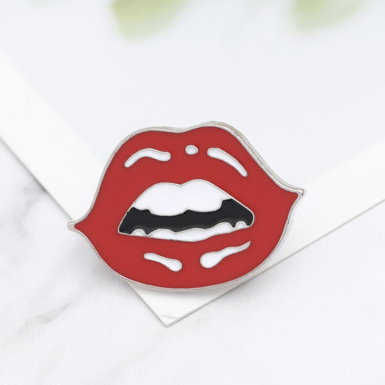 Red Lippie Animated Brooch