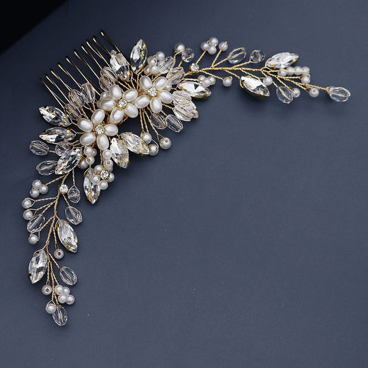 Rhinestone & Bead Hair Comb